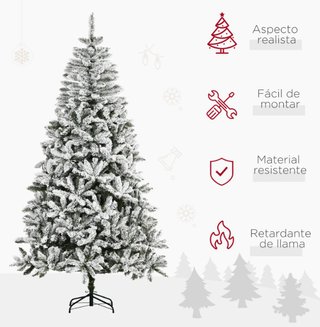 Árbol Navidad Artificial 225cm Nieve Ignífugo