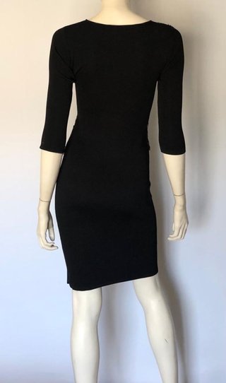 Vestido Carolina Herrera Negro Encaje y Punto