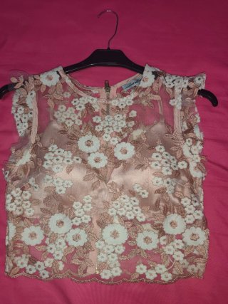 Conjunto 2 piezas fiesta/boda top encaje