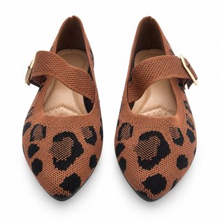 Bailarinas animal print con hebilla dorada