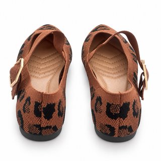 Bailarinas animal print con hebilla dorada