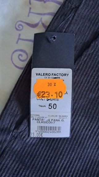 Pantalón de pana hombre