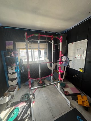 Rack de musculación Decathlon modificado
