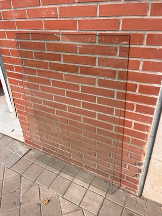 Cristal mesa rectangular cantos pulidos