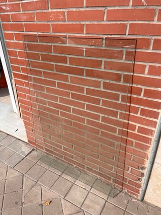 Cristal mesa rectangular cantos pulidos