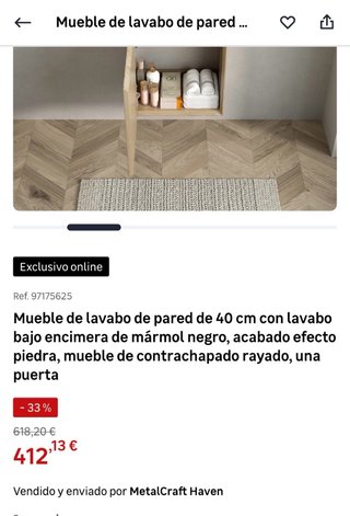 Mueble Lavabo Pared Marmol y Madera