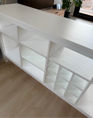 Mesa consola blanca madera, poco uso, IKEA HEMNES
