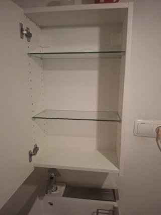 Armario baño espejo 2 baldas cristal