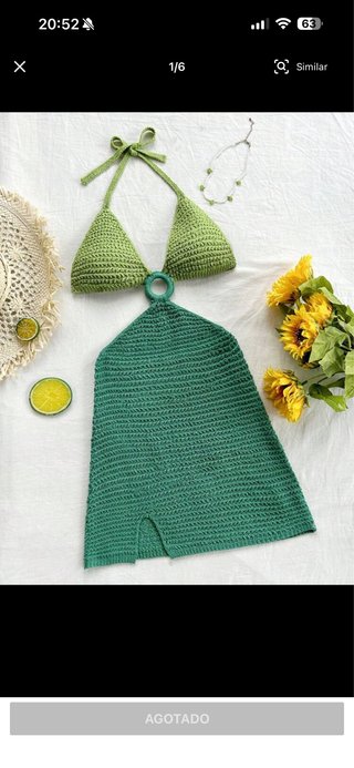 Vestido crochet verde talla M