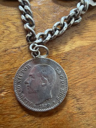 Pulsera Plata Ley con Monedas