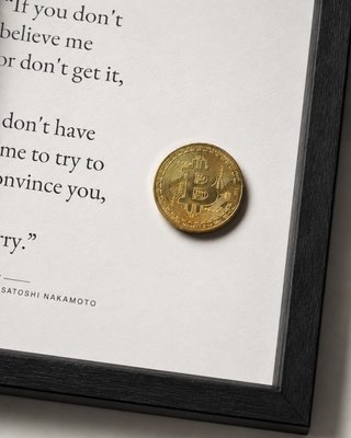 Cuadro Bitcoin con Moneda Física