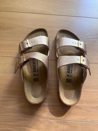 Sandalias Birkenstock Arizona Talla 38 Oro Rosa