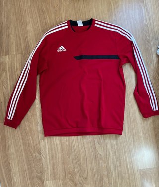 Sudadera Adidas Roja con Rayas Blancas
