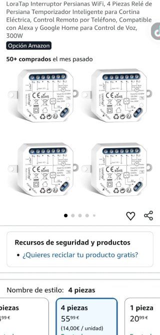 Pacchetto 4 Interruttori Persiane WiFi LoraTap
