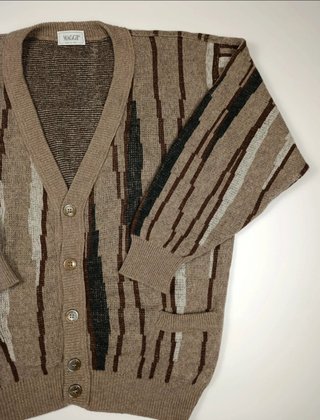 Cardigan Uomo MAGGI Vintage Lana Vergine Fantasia