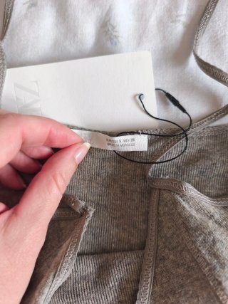 Camiseta tirantes Zara gris S