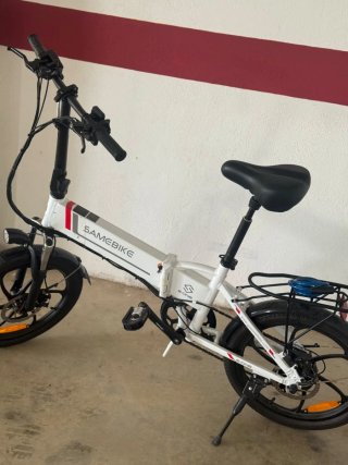 Bicicleta Eléctrica Plegable SAMEBIKE Blanca