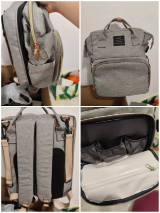 Mochila Cuna Portátil Gris