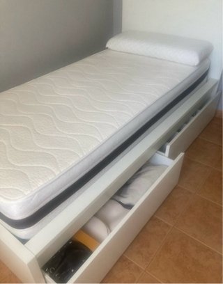 Pack Cama IKEA Malm Beige/Blanco