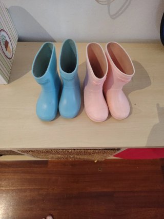 Botas de agua infantiles (azul y rosa) talla 23