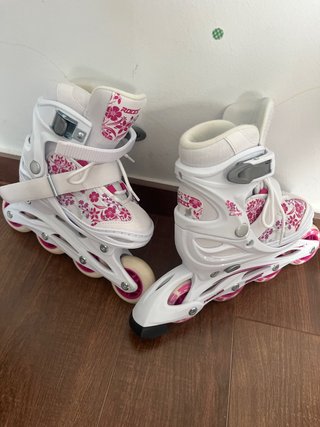 Patines Roces Niña Blancos Flores Rosas T 26-29