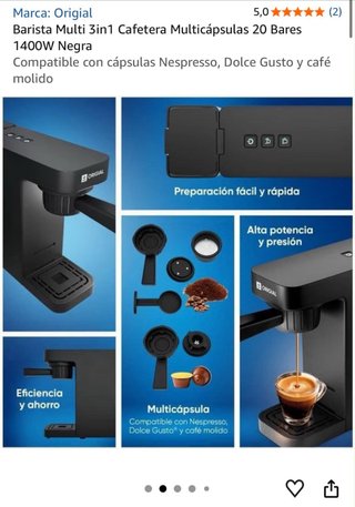 Cafetera Barista Multi 3 en 1