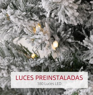 Árbol Navidad Artificial Nevado 210cm LED