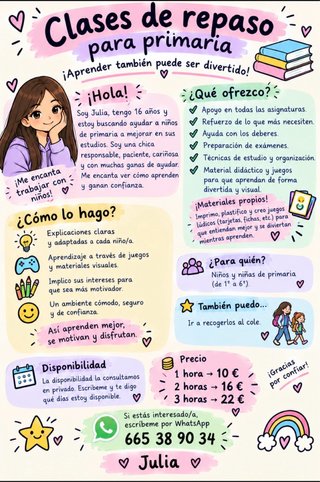 Clases de repaso y canguro