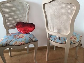 Juego de 2 sillas vintage rediseñadas