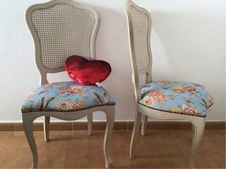 Juego de 2 sillas vintage rediseñadas