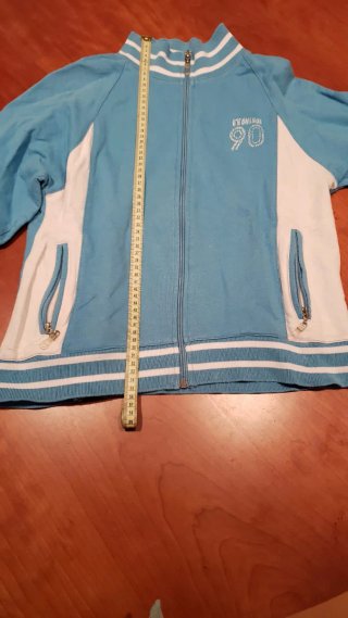 Chaqueta deportiva vintage 90s azul y blanca