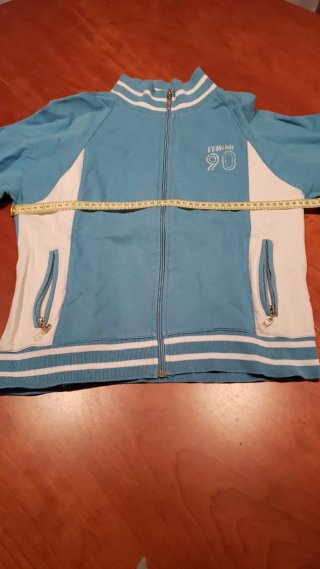 Chaqueta deportiva vintage 90s azul y blanca