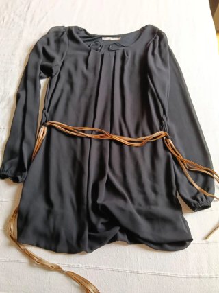 Vestido negro de entretiempo mujer