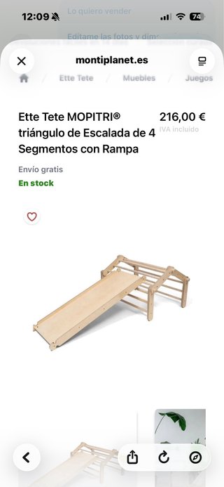 Triangolo Pikler Ette Tete MOPITRI + rampa