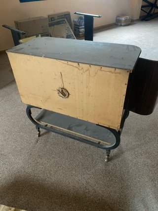 Mueble bar antiguo madera y metal