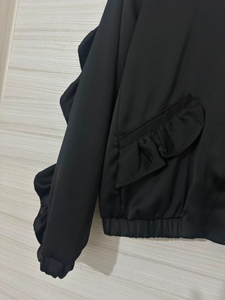 Bomber Zara nero con volant (ruches) tg XS