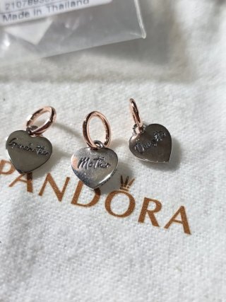 Pandora Colgantes Corazón Familia Madre Hija abuel