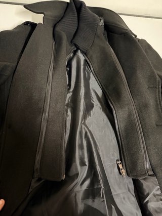 Abrigo de lana negro para hombre