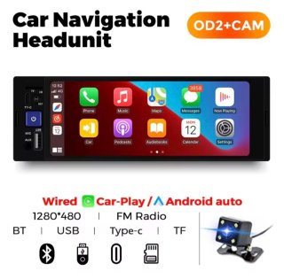 Radio Coche Pantalla 1 DIN Carplay/Android Auto