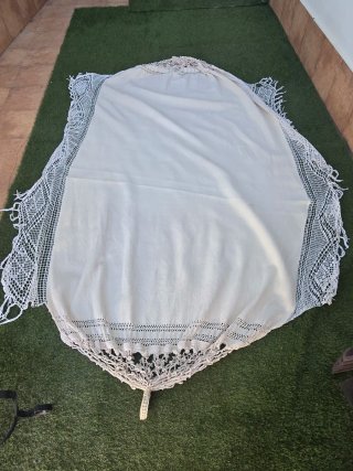 Hamaca Lona Colombiana Beige y Blanca