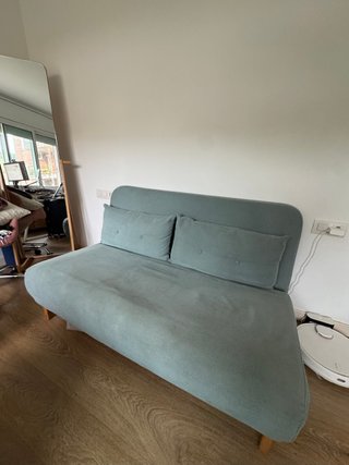 Sofá cama 2 plazas Maisons du Monde azul claro