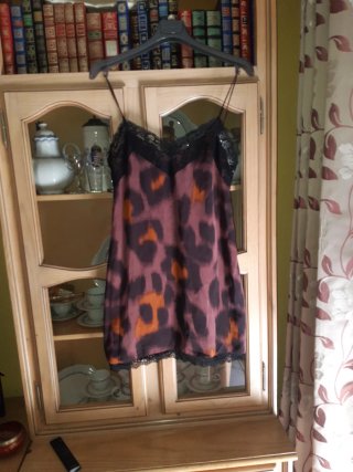 Vestido lencero estampado animal print