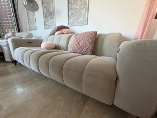 Sofá relax eléctrico gris. 3 plazas