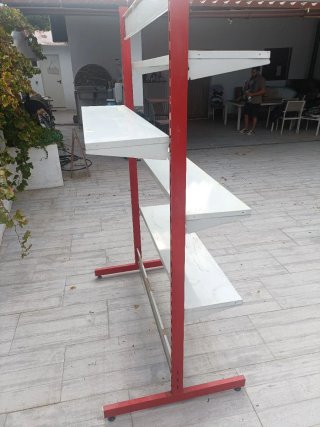 Estantería Metálica Roja y Blanca