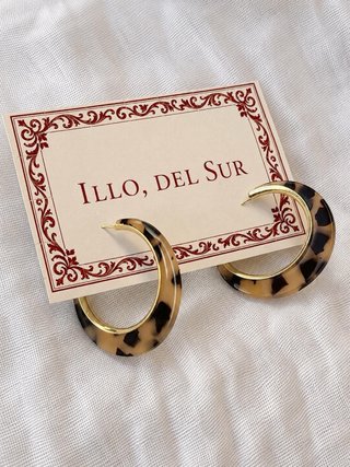 Pendientes Aro Leopardo Marrón y Dorado