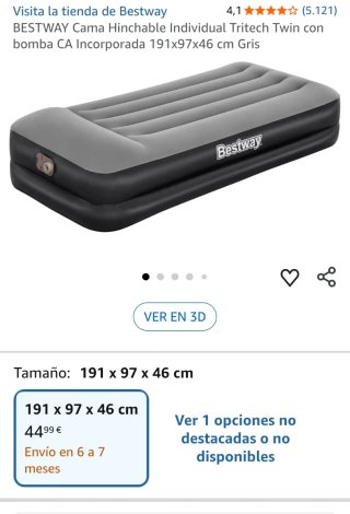 Cama Hinchable Bestway Individual 191x97x46 cm