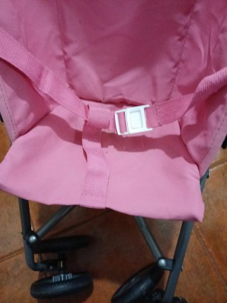 Carrito de muñecas Juguettos rosa y blanco