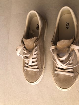 Zapatillas Zara Piel Beige Talla 43