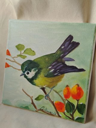 Cuadros óleo aves (2 piezas)