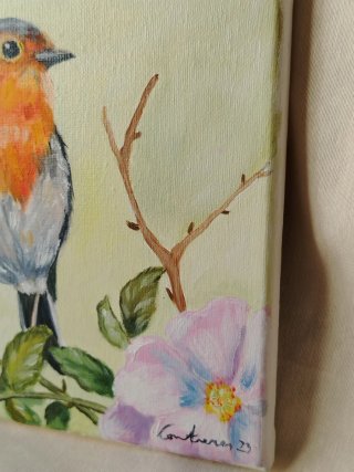 Cuadros óleo aves (2 piezas)